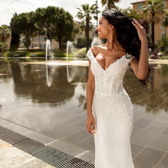 Luce Sposa Trumpet Style Corset Top Wedding Gown Size 6EU Brand New - Picture 5 of 13